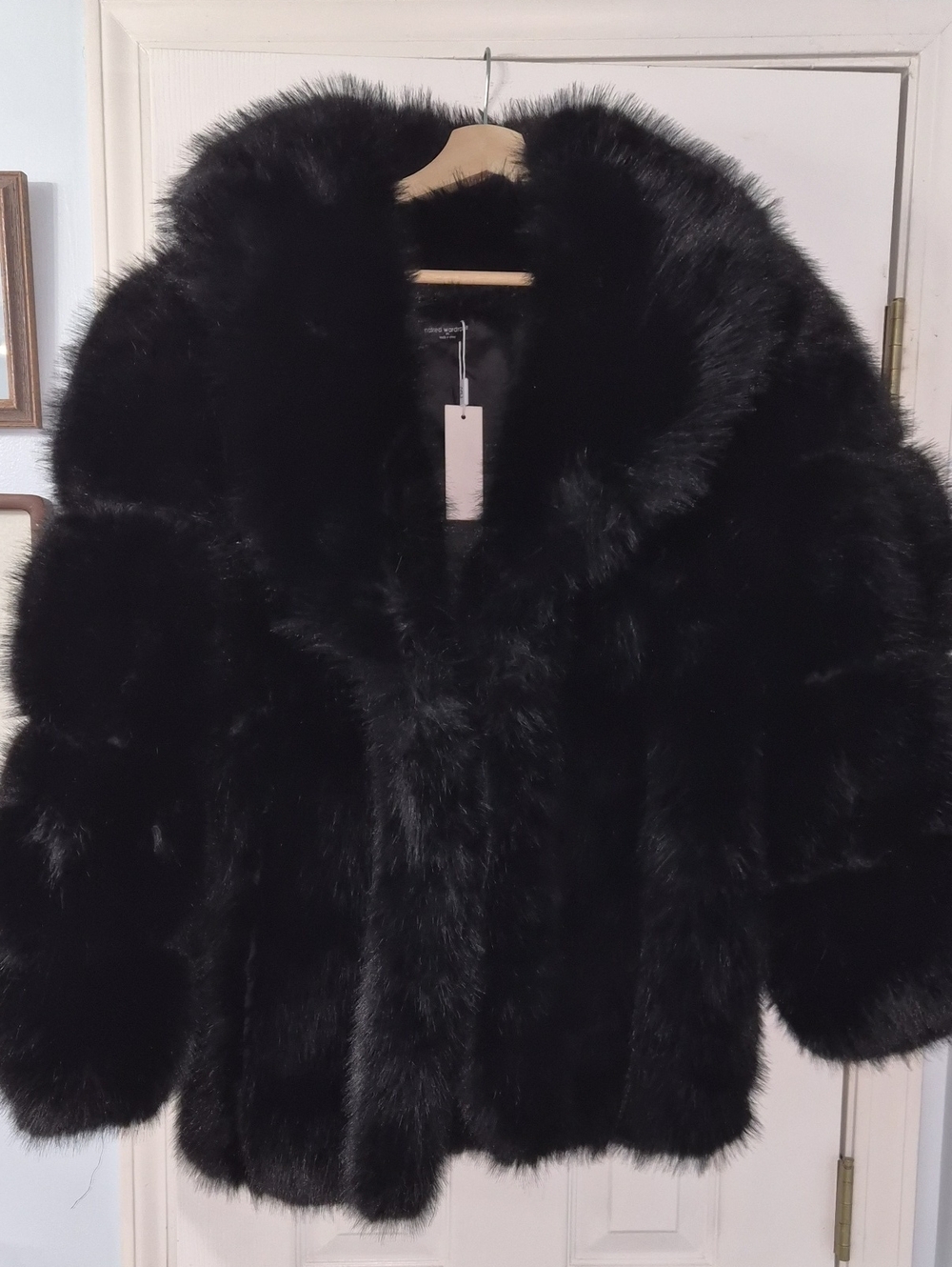 naked wardrobe Black Faux Fur Teddy Jacket - Like Wearing Luxury...